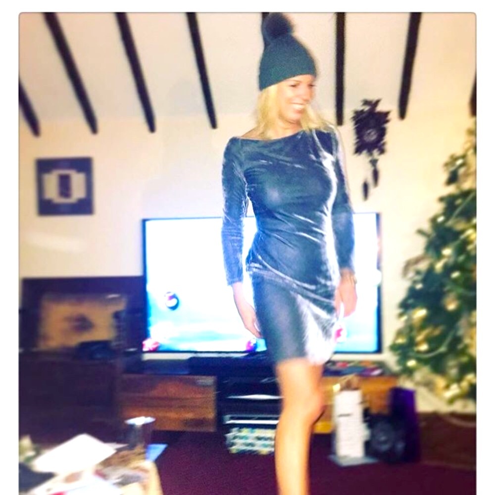 Grey velvet Reiss dress